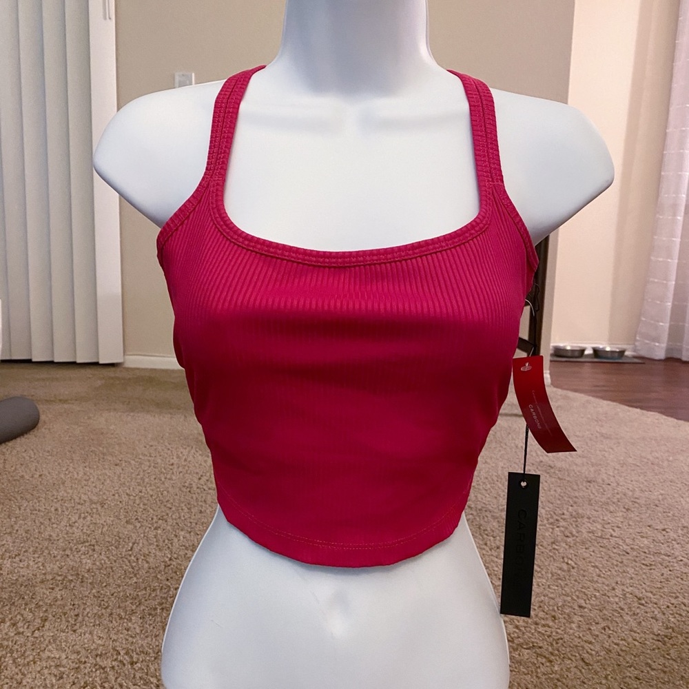Carbon38 Hot Pink Sports Bra, L, NWT